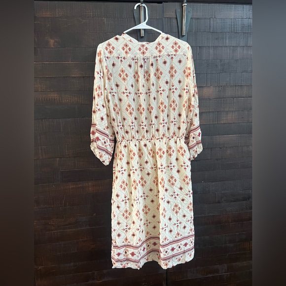 Stetson GAUCHO HERRINGBONE DRESS Size Medium Cream Pink Worn Once - Picture 7 of 9